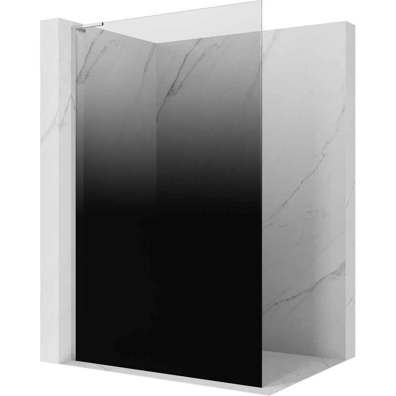 Mexen Kioto L Walk-in-Duschwand 120 x 200 cm, Ombre schwarz 8 mm, Chrom - 800-120-103-01-76