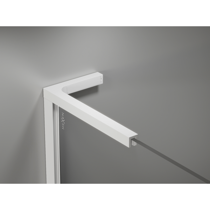 Mexen Kioto L Duschwand Walk-in 100 x 200 cm, ombre schwarz 8 mm, weiß - 800-100-103-20-76