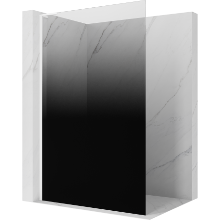 Mexen Kioto L Duschwand Walk-in 100 x 200 cm, ombre schwarz 8 mm, weiß - 800-100-103-20-76