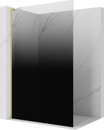 Mexen Kioto L Duschwand Walk-in 70 x 200 cm, Ombre Schwarz 8 mm, Gold - 800-070-103-50-76