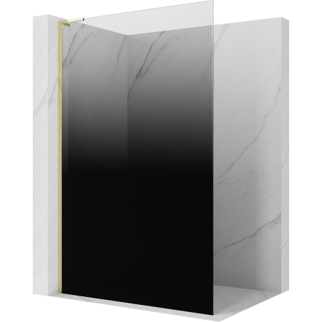 Mexen Kioto L Duschwand Walk-in 90 x 200 cm, Ombre Schwarz 8 mm, Gold - 800-090-103-50-76