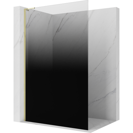 Mexen Kioto L Duschwand Walk-in 100 x 200 cm, ombre schwarz 8 mm, gold - 800-100-103-50-76