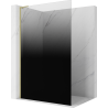 Mexen Kioto L Duschwand Walk-in 70 x 200 cm, schwarze Ombre 8 mm, gebürstetes Gold - 800-070-103-55-76