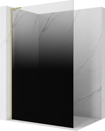 Mexen Kioto L Duschwand Walk-in 90 x 200 cm, Ombre Schwarz 8 mm, gebürstet Gold - 800-090-103-55-76