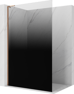 Mexen Kioto L Duschwand Walk-in 80 x 200 cm, Ombre Schwarz 8 mm, Roségold - 800-080-103-60-76