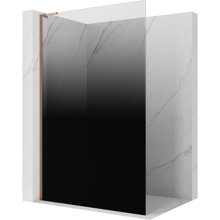 Mexen Kioto L Duschwand Walk-in 120 x 200 cm, Ombre Schwarz 8 mm, Roségold - 800-120-103-60-76