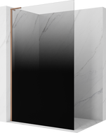 Mexen Kioto L Duschwand Walk-in 80 x 200 cm, Ombre Schwarz 8 mm, Gebürstetes Kupfer - 800-080-103-65-76