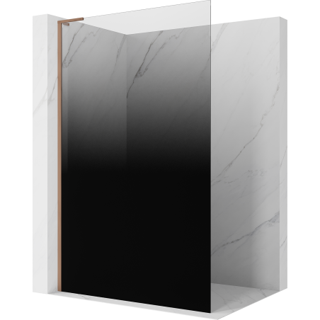 Mexen Kioto L Walk-in-Duschwand 90 x 200 cm, schwarze Ombre 8 mm, gebürstetes Kupfer - 800-090-103-65-76
