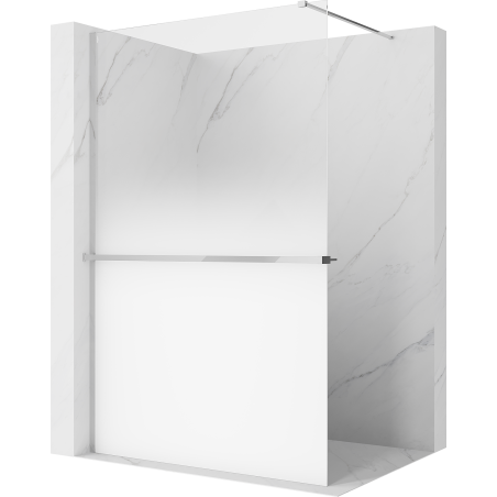 Mexen Kioto+ Duschtür mit Ablage Walk-in 80 x 200 cm, Ombre Weiß 8 mm, Chrom - 800-080-121-01-86