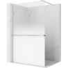 Mexen Kioto+ Duschtür mit Ablage Walk-in 80 x 200 cm, Ombre Weiß 8 mm, Chrom - 800-080-121-01-86