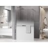 Mexen Kioto+ Duschwand mit Ablage Walk-in 100 x 200 cm, Ombre Weiß 8 mm, Chrom - 800-100-121-01-86