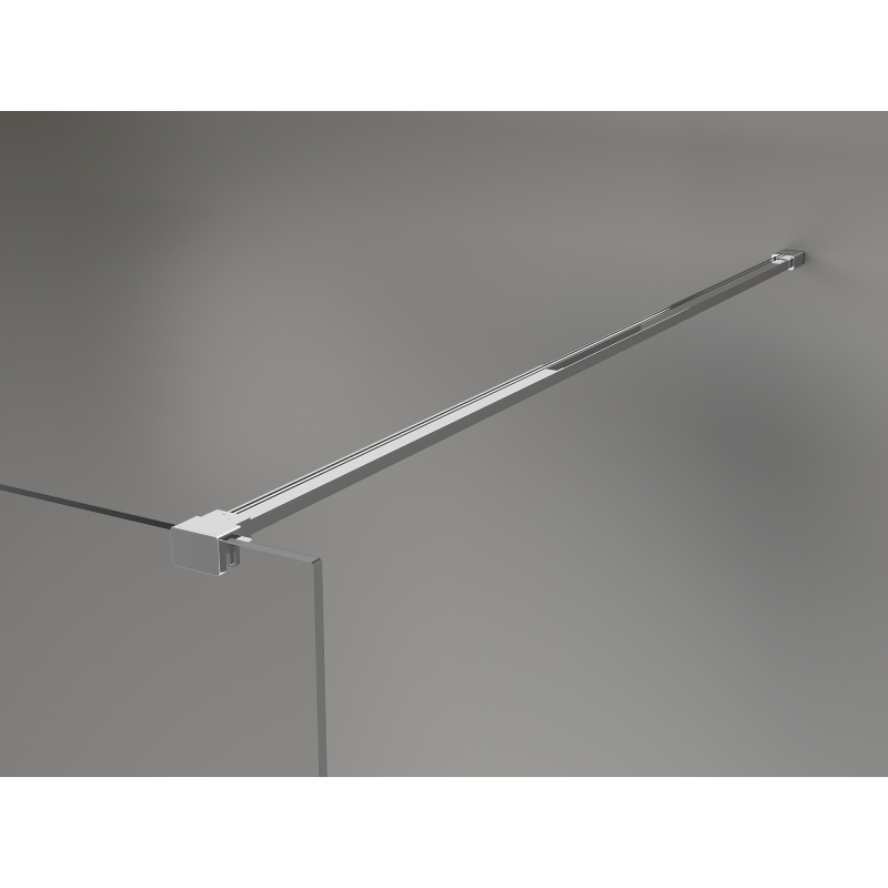 Mexen Kioto+ Duschwand mit Ablage Walk-in 130 x 200 cm, ombre weiß 8 mm, Chrom - 800-130-121-01-86