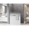 Mexen Kioto+ Duschwand mit Regal Walk-in 150 x 200 cm, Ombre Weiß 8 mm, Chrom - 800-150-121-01-86