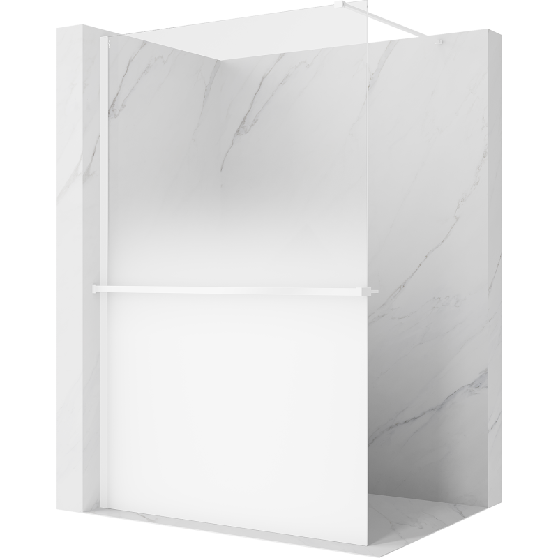 Mexen Kioto+ Duschwand mit Regal Walk-in 70 x 200 cm, ombre weiß 8 mm, weiß - 800-070-121-20-86