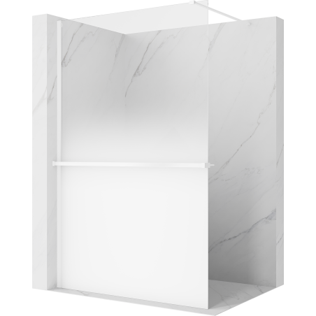 Mexen Kioto+ Duschwand mit Regal Walk-in 110 x 200 cm, weißer Ombre, 8 mm, weiß - 800-110-121-20-86
