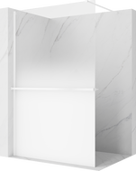 Mexen Kioto+ Duschwand mit Ablage Walk-in 140 x 200 cm, Ombre Weiß 8 mm, Weiß - 800-140-121-20-86