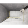 Mexen Kioto+ Duschwand mit Ablage Walk-in 110 x 200 cm, ombre weiß 8 mm, gold - 800-110-121-50-86