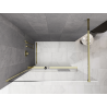 Mexen Kioto+ Duschwand mit Ablage Walk-in 120 x 200 cm, weißes Ombre 8 mm, Gold - 800-120-121-50-86