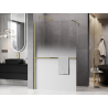 Mexen Kioto+ Duschwand mit Ablage Walk-in 90 x 200 cm, Ombre Weiß 8 mm, Gold gebürstet - 800-090-121-55-86