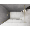Mexen Kioto+ Duschwand mit Regal Walk-in 150 x 200 cm, Ombre Weiß 8 mm, gebürstetes Gold - 800-150-121-55-86