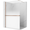 Mexen Kioto+ Duschwand mit Regal Walk-in 70 x 200 cm, ombre weiß 8 mm, roségold - 800-070-121-60-86