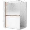 Mexen Kioto+ Duschwand mit Ablage Walk-in 120 x 200 cm, Ombra Weiß 8 mm, Roségold - 800-120-121-60-86