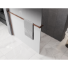 Mexen Kioto+ Duschwand mit Ablage Walk-in 130 x 200 cm, Ombre Weiß 8 mm, Roségold - 800-130-121-60-86