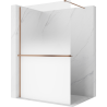Mexen Kioto+ Duschwand mit Regal Walk-in 80 x 200 cm, ombre weiß 8 mm, gebürstetes Kupfer - 800-080-121-65-86