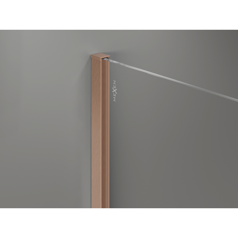 Mexen Kioto+ Duschwand mit Regal Walk-in 80 x 200 cm, ombre weiß 8 mm, gebürstetes Kupfer - 800-080-121-65-86