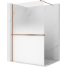 Mexen Kioto+ Duschwand mit Ablage Walk-in 140 x 200 cm, Ombre Weiß 8 mm, Gebürstetes Kupfer - 800-140-121-65-86