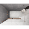 Mexen Kioto+ Duschwand mit Ablage Walk-in 140 x 200 cm, Ombre Weiß 8 mm, Gebürstetes Kupfer - 800-140-121-65-86
