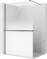 Mexen Kioto+ Duschwand mit Ablage Walk-in 110 x 200 cm, ombre weiß 8 mm, gun gray gebürstet - 800-110-121-66-86