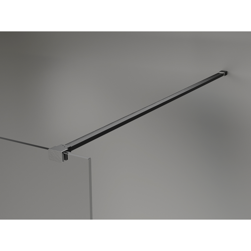 Mexen Kioto+ Duschwand mit Regal Walk-in 140 x 200 cm, Ombre Weiß 8 mm, Gun Gray gebürstet - 800-140-121-66-86