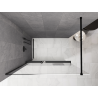 Mexen Kioto+ Duschtür mit Regal Walk-in 90 x 200 cm, Ombre Weiß 8 mm, Schwarz - 800-090-121-70-86