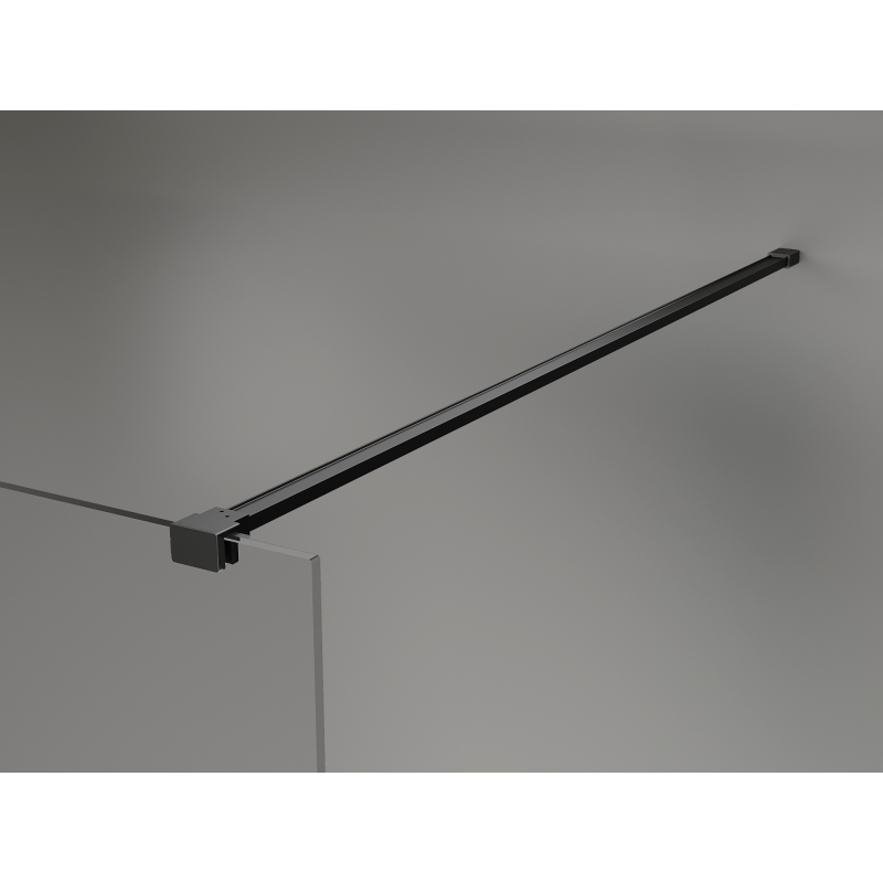 Mexen Kioto+ Duschwand mit Ablage Walk-in 110 x 200 cm, weißes Ombre 8 mm, schwarz - 800-110-121-70-86