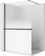 Mexen Kioto+ Duschwand mit Ablage Walk-in 110 x 200 cm, weißes Ombre 8 mm, schwarz - 800-110-121-70-86