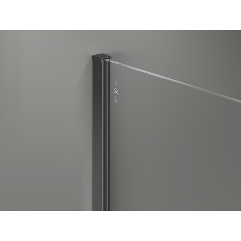 Mexen Kioto+ Duschwand mit Ablage Walk-in 80 x 200 cm, ombre weiß 8 mm, Gun Metal - 800-080-121-95-86