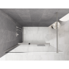 Mexen Kioto+ Duschwand mit Ablage Walk-in 110 x 200 cm, Ombre Weiß 8 mm, gebürsteter Nickel - 800-110-121-97-86