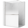 Mexen Kioto+ Duschwand mit Regal Walk-in 130 x 200 cm, Ombre Weiß 8 mm, gebürsteter Nickel - 800-130-121-97-86