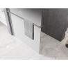 Mexen Kioto+ Duschwand mit Regal Walk-in 140 x 200 cm, ombre weiß 8 mm, gebürsteter Nickel - 800-140-121-97-86