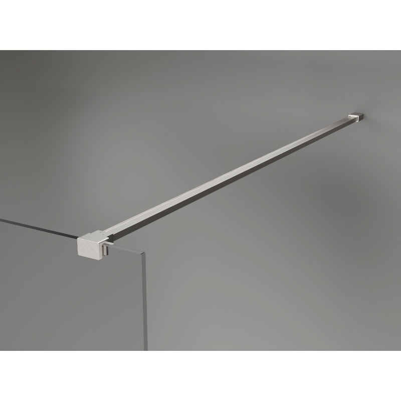 Mexen Kioto+ Duschwand mit Regal Walk-in 140 x 200 cm, ombre weiß 8 mm, gebürsteter Nickel - 800-140-121-97-86