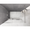 Mexen Kioto+ Duschwand mit Regal Walk-in 150 x 200 cm, ombre weiß 8 mm, gebürstetes Nickel - 800-150-121-97-86