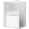 Mexen Kioto+ Duschwand mit Regal Walk-in 150 x 200 cm, ombre weiß 8 mm, gebürstetes Nickel - 800-150-121-97-86