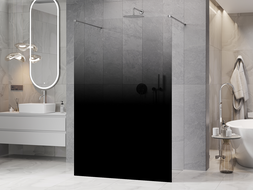Mexen Kioto Freistehende Duschwand 110 x 200 cm, Schwarzer Ombre 8 mm, Chrom - 800-110-002-01-76