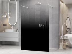 Mexen Kioto Freistehende Duschwand 100 x 200 cm, Ombre schwarz 8 mm, weiß - 800-100-002-20-76