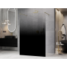 Mexen Kioto Freistehende Duschwand 150 x 200 cm, Ombre Schwarz 8 mm, Gold gebürstet - 800-150-002-55-76