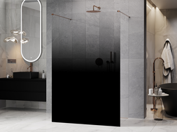 Mexen Kioto freistehende Duschwand 120 x 200 cm, ombre schwarz 8 mm, roségold - 800-120-002-60-76
