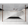 Mexen Kioto Freistehende Duschwand 130 x 200 cm, Ombre Schwarz 8 mm, Roségold - 800-130-002-60-76