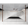 Mexen Kioto Freistehende Duschwand 140 x 200 cm, Ombre Schwarz 8 mm, Roségold - 800-140-002-60-76
