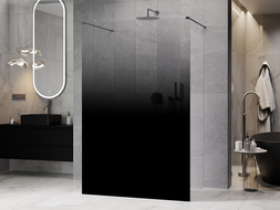 Mexen Kioto freistehende Duschwand 100 x 200 cm, ombre schwarz 8 mm, gun metal - 800-100-002-95-76